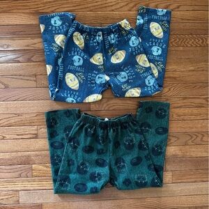 💤 SEVEN APPAREL boys pajama pants bundle size 8 10 blue green football themed